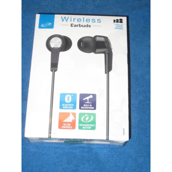 Ilive Iaeb6B Wireless Bluetooth Earbud Headphones, Black, New!