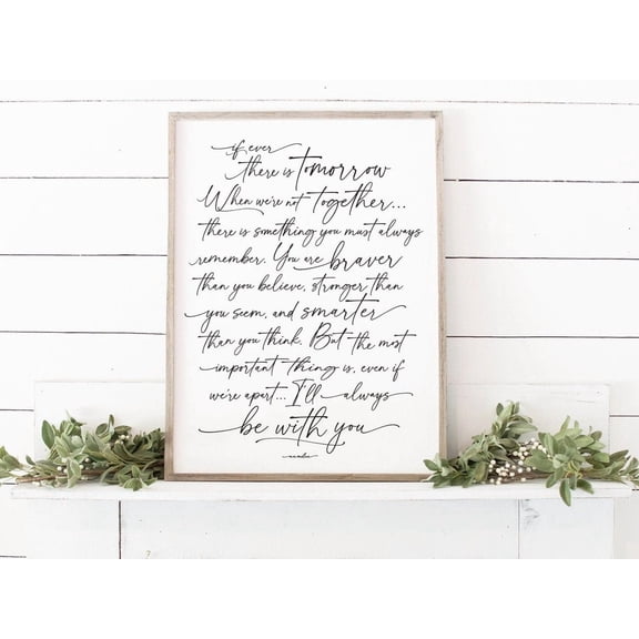 Ill Always Be With You A.A. Milne Quote Script Wall Decor, Hopeful Gifting Unframed Paper Print