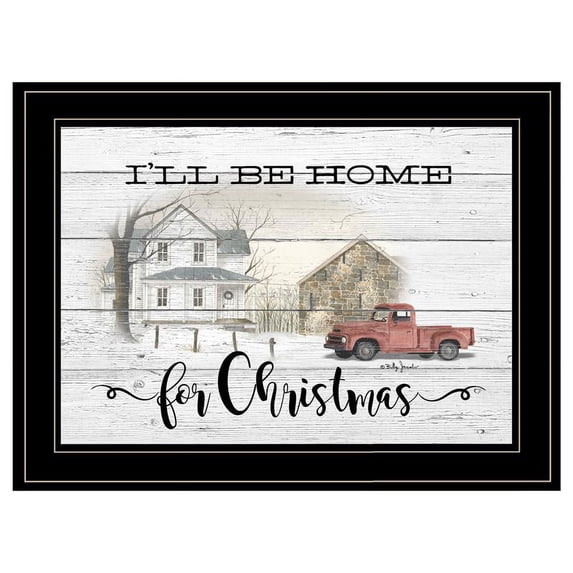 TrendyDecor4U I'Ll Be Home For Christmas Billy Jacobs Framed Print BJ1250-704G