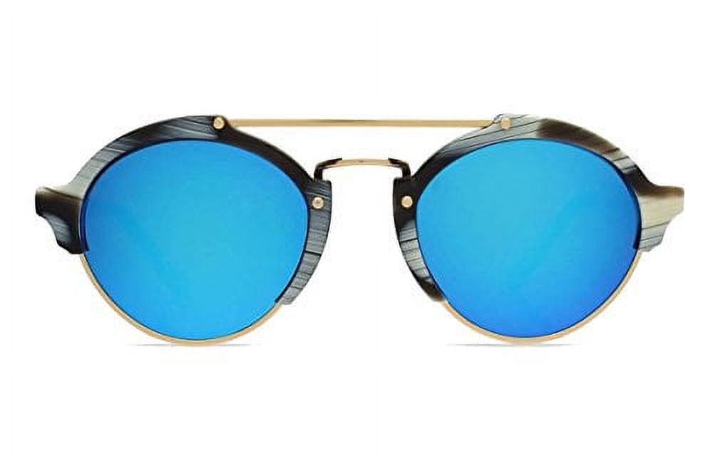 Illesteva Milan II Horn Blue Mirror Sunglasses - Walmart.com display picture 1