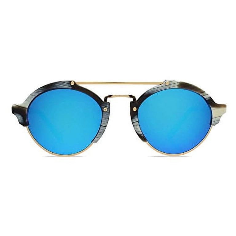 Illesteva Milan II Horn Blue Mirror Sunglasses - Walmart.com display picture 1