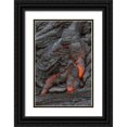 thumbnail image 1 of Illg, Cathy and Gordon 13x18 Black Ornate Wood Framed with Double Matting Museum Art Print Titled - Hawaii, Kilauea Molten lava hardening, 1 of 4