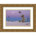 thumbnail image 1 of Illg, Cathy and Gordon 14x11 Gold Ornate Wood Framed with Double Matting Museum Art Print Titled - New Mexico, White Sands NM Moonrise over desert, 1 of 4