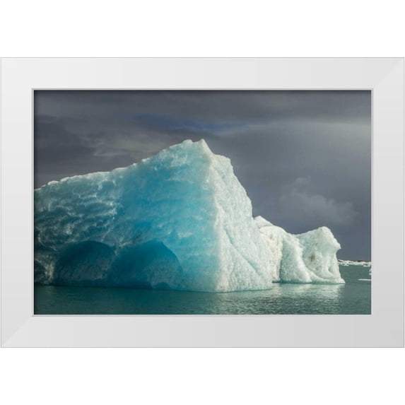 Illg, Cathy and Gordon 14x11 White Modern Wood Framed Museum Art Print Titled - Iceland, Jokusarlon Blue iceberg