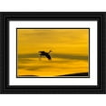 thumbnail image 1 of Illg, Cathy and Gordon 18x13 Black Ornate Wood Framed with Double Matting Museum Art Print Titled - New Mexico Silhouette of Sandhill crane flying, 1 of 4