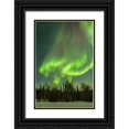 thumbnail image 1 of Illg, Cathy and Gordon 23x32 Black Ornate Wood Framed with Double Matting Museum Art Print Titled - USA, Alaska Aurora borealis over forest, 1 of 4