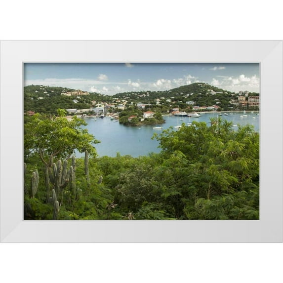 Illg, Cathy and Gordon 24x17 White Modern Wood Framed Museum Art Print Titled - Caribbean, USA Virgin Islands, St John Cruz Bay