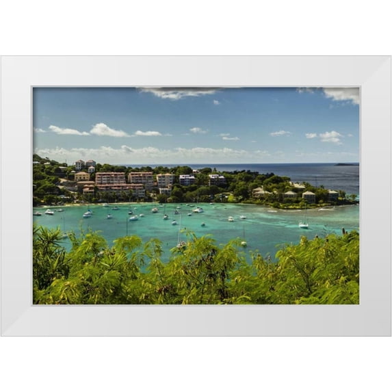 Illg, Cathy and Gordon 24x17 White Modern Wood Framed Museum Art Print Titled - Caribbean, USA Virgin Islands, St John Cruz Bay