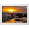 thumbnail image 1 of Illg, Cathy and Gordon 24x17 White Modern Wood Framed Museum Art Print Titled - USA, Hawaii, Maui, Kihei Sunset on ocean beach, 1 of 4