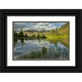 thumbnail image 1 of Illg, Cathy and Gordon 32x23 Black Ornate Wood Framed with Double Matting Museum Art Print Titled - Colorado Paradise Divide and pond reflection, 1 of 4