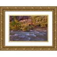 thumbnail image 1 of Illg, Cathy and Gordon 32x23 Gold Ornate Wood Framed with Double Matting Museum Art Print Titled - USA, Utah, Zion NP Autumn on the Virgin River, 1 of 4