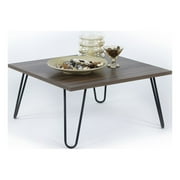 Illia wood base with metal legs coffee table, Easy to assemble, Walnut