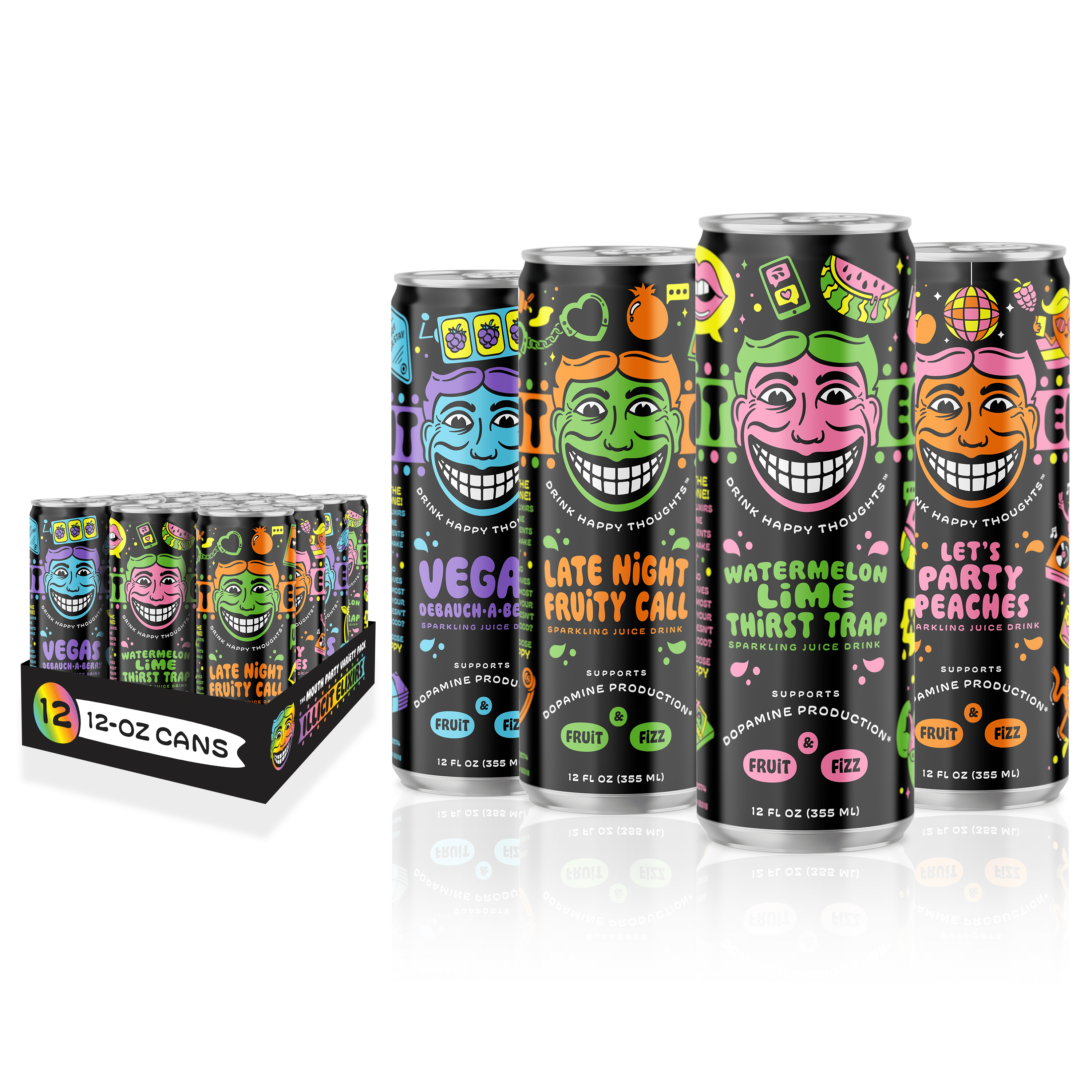 Illicit Elixirs Mouth Party Variety Pack Sparkling Juice Drink