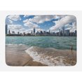 thumbnail image 1 of Illinois Bath Mat, Michigan Lake Chicago Scenery in a Cloudy Day Skyline Urban Modern Cityscape, Plush Bathroom Decor Mat with Non Slip Backing, 29.5" X 17.5", Multicolour, by Ambesonne, 1 of 2