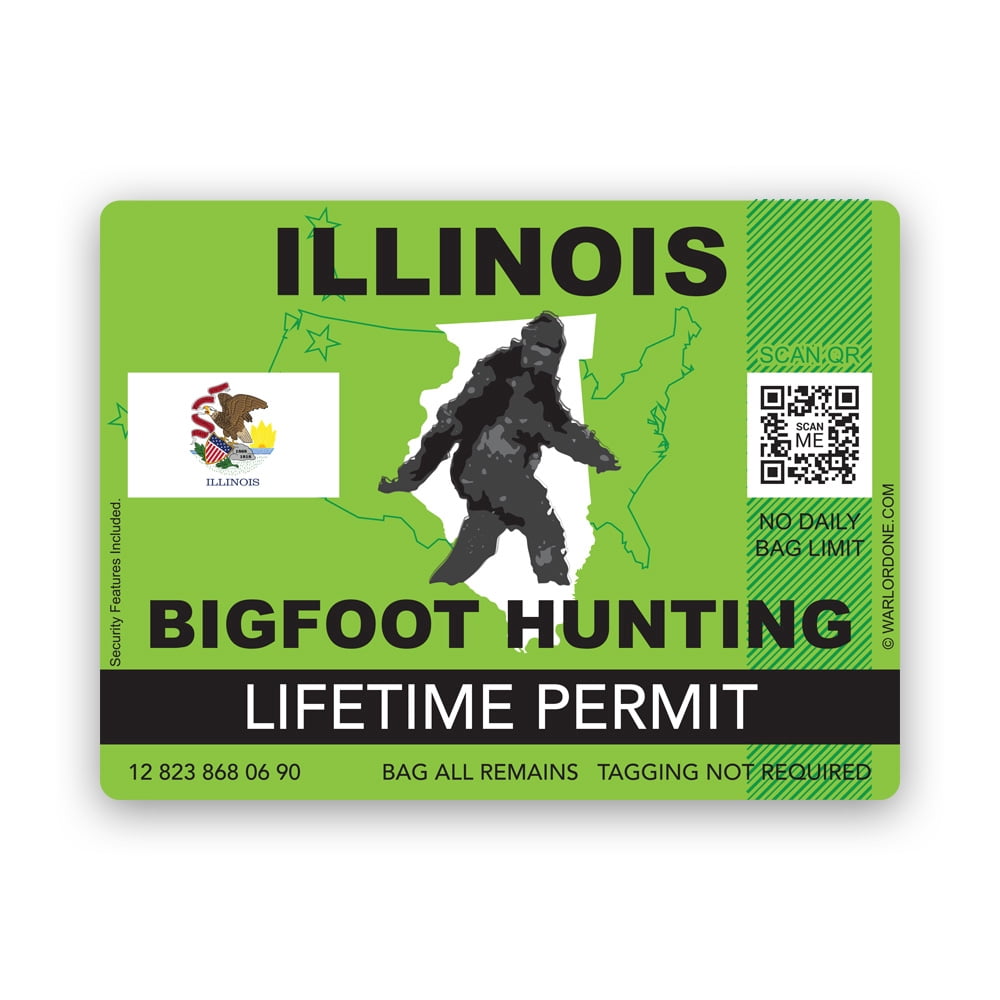 JS Artworks Minnesota Sasquatch Hunting Permit Vinyl Sticker – Bigfoot Decal, 4x3 Inches, Made In USA