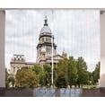 thumbnail image 1 of Illinois Curtains 2 Panels Set, Historical American Capitol Building in Springfield Governor Politics, Window Drapes for Living Room Bedroom, 108"W X 108"L,Pearl Beige Olive Green, by Ambesonne, 1 of 3