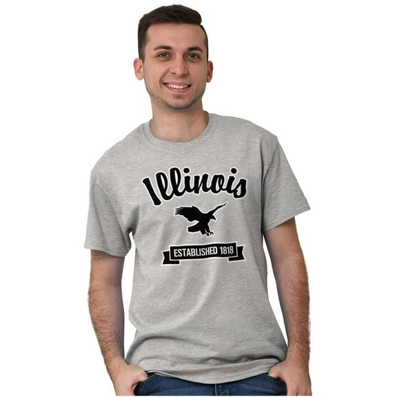 Illinois Cute Bald Eagle Souvenir Men's Graphic T Shirt Tees Brisco Brands S