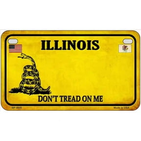 Illinois Dont Tread On Me Metal Novelty License Plate 7" x 4" Motorcycle (MP)