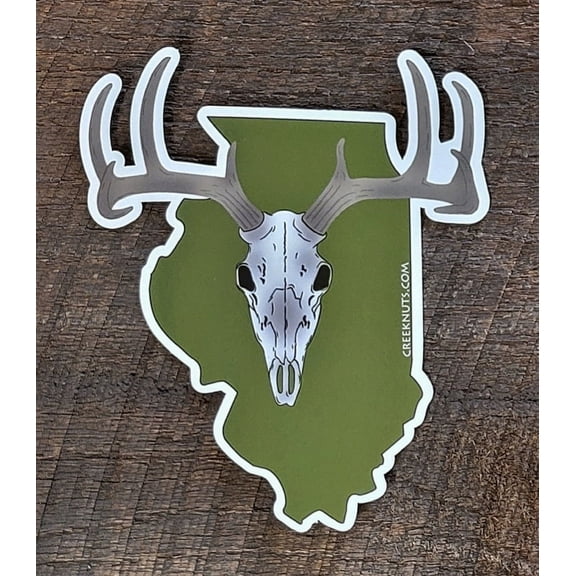 Illinois Euro Mount Deer Hunting Sticker Decal