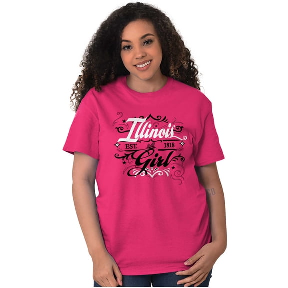 Illinois Fancy Feminine Filagree Womens Graphic T Shirt Tees Brisco Brands