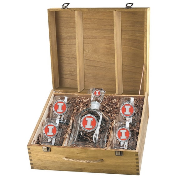 Illinois Fighting Illini Capitol Decanter Box Set