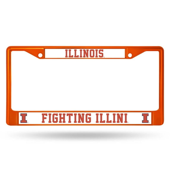 Illinois Fighting Illini Metal License Plate Frame - Orange