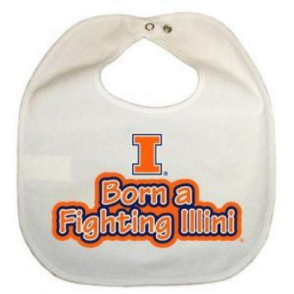 Illinois Fighting Illini Newborn Vinyl Snap Bib - All White
