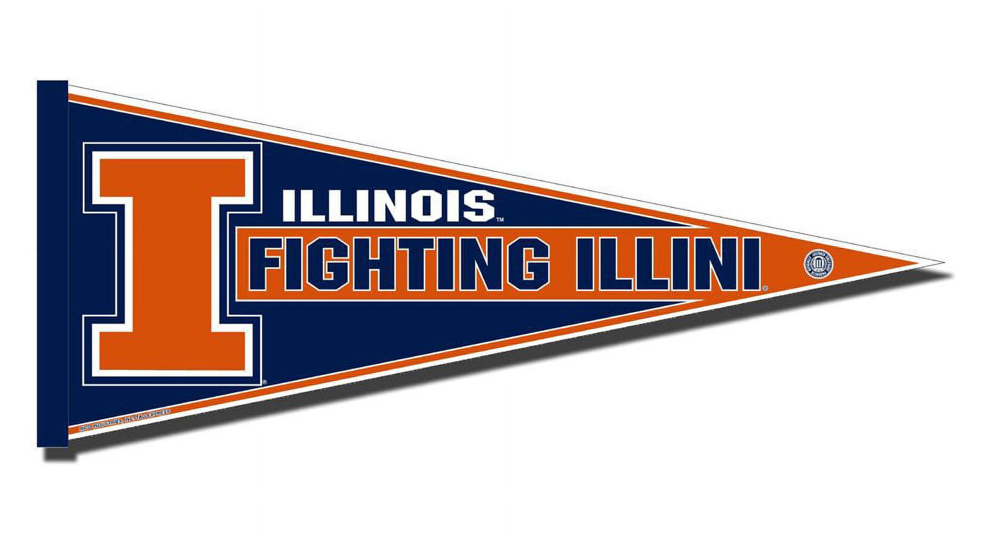 Illinois Fighting Illini "I" Flag Complete Set - 3x5 Ft Flag, 6 Ft Spinning Pole & Adjustable Bracket, Officially Licensed