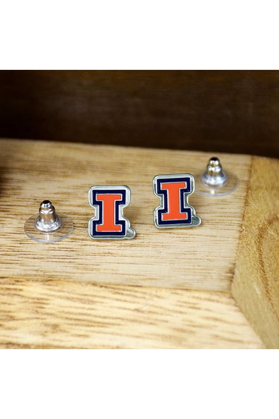 Fan Frenzy Gifts Illinois Fighting Illini Officially Licensed Post Earrings