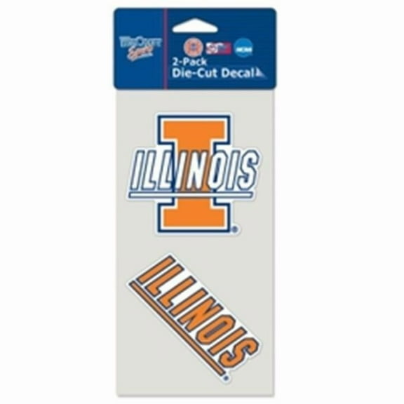 Illinois Fighting Illini Set of 2 Die Cut Decals