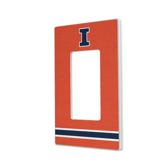 Illinois Fighting Illini Stripe Design Single Rocker Light Switch Plate