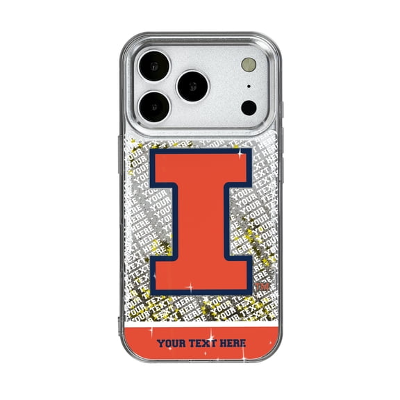 Illinois Fighting Illini iPhone Endzone Personalized Glitter Case