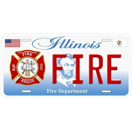 Illinois Fire And Rescue Novelty Car Auto License Plate