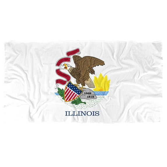 Illinois Flag Beach Towel, 30"x60" Beach Towel