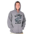 thumbnail image 1 of Illinois Give A Shuck Funny IL Corn Unisex Fleece Graphic Zip Up Hoodie Brisco Brands 2X, 1 of 5