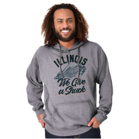 Illinois Give A Shuck Funny IL Corn Unisex Plus Fleece Graphic Hoodie Brisco Brands 4X