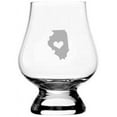thumbnail image 1 of Illinois Heart States Etched 2.5oz Glencairn Miniature Wee Whisky Glass, 1 of 1