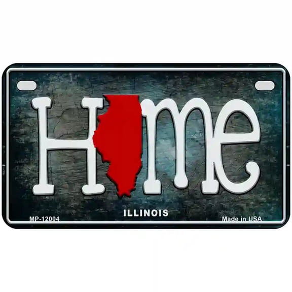Illinois Home State Outline Novelty License Plate 7" x 4" Motorcycle (MP)