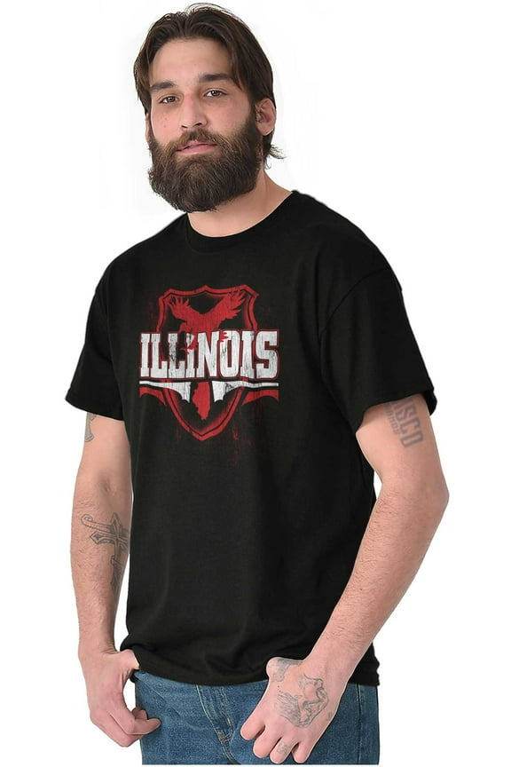 Illinois IL Pride Gameday Spirit Cool Men's Graphic T Shirt Tees Brisco Brands L