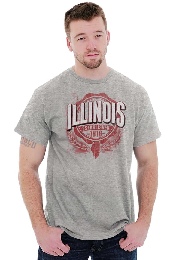Illinois IL Student Campus Pride Plus Size Crewneck Graphic Tee Shirt Brisco Brands 2X