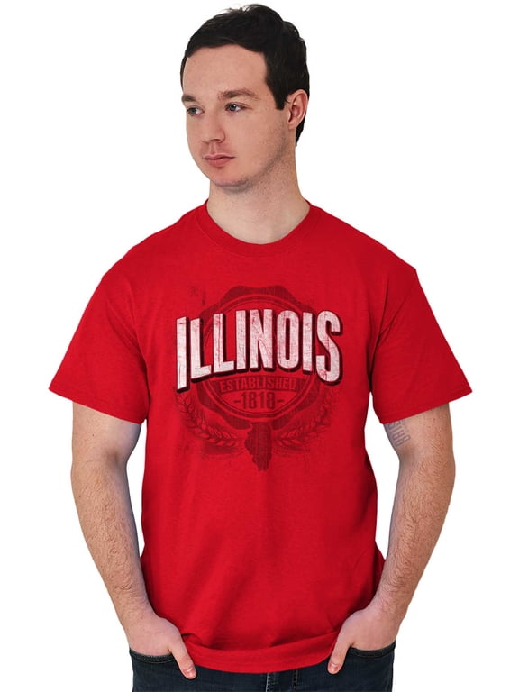 Illinois IL Student Campus Pride Men's Graphic T Shirt Tees Brisco Brands M