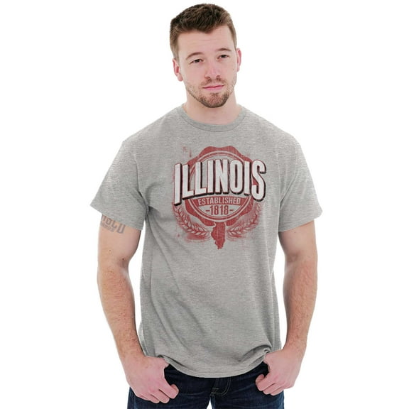 Illinois IL Student Campus Pride Men's Graphic T Shirt Tees Brisco Brands S