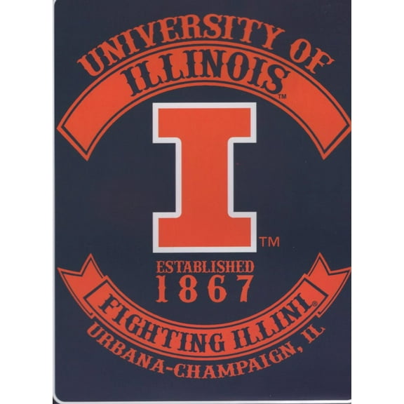 Illinois Illini Rebel Series Raschel Plush 60x80 Twin Size Throw/Blanket