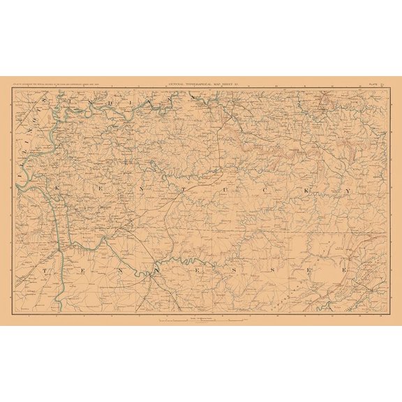Illinois Indiana Tennessee Kentucky - Bien 1894 Poster Print by Bien Bien (36 x 24) # CWUS0051