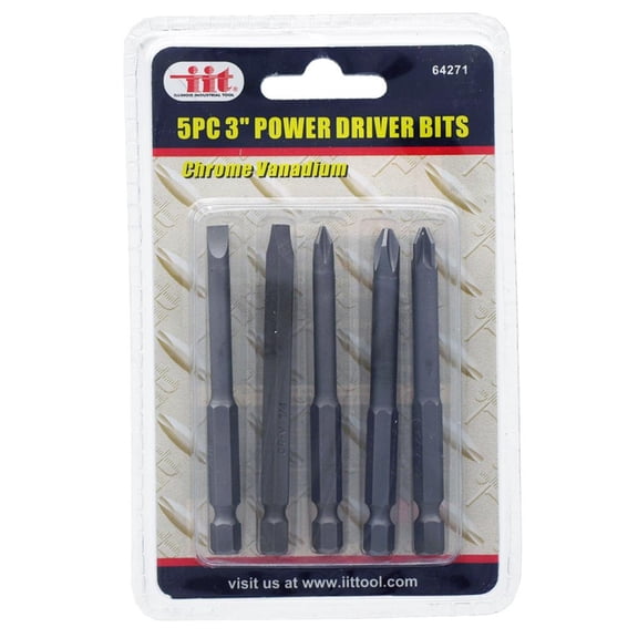 Illinois Industrial Tool 5-pc. 3" Power Driver Bits