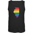 thumbnail image 1 of Illinois LGBT Gay Pride Rainbow Black Adult Tank Top - Medium, 1 of 1