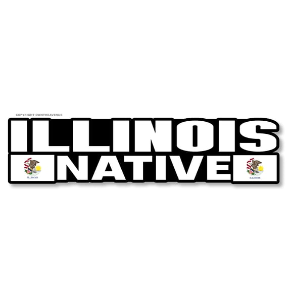 Illinois Native Flag Car Truck Window Bumper Laptop Sticker Decal 6"