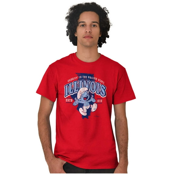 Illinois Prairie State IL Smurfs Men's Graphic T Shirt Tees Brisco Brands M
