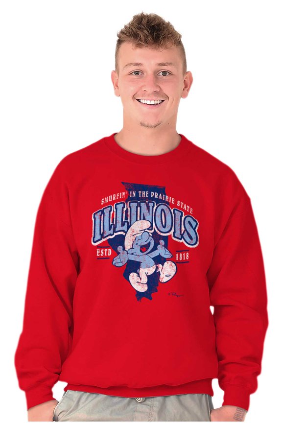 Illinois Prairie State IL Smurfs Unisex Plus Size Sweatshirt Brisco Brands 3X