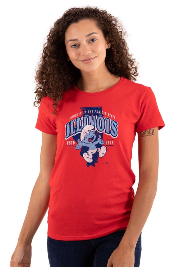 Illinois Prairie State IL Smurfs Women's Plus Size Shirt Brisco Brands 3X